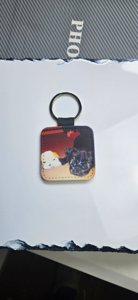Square picture keyring