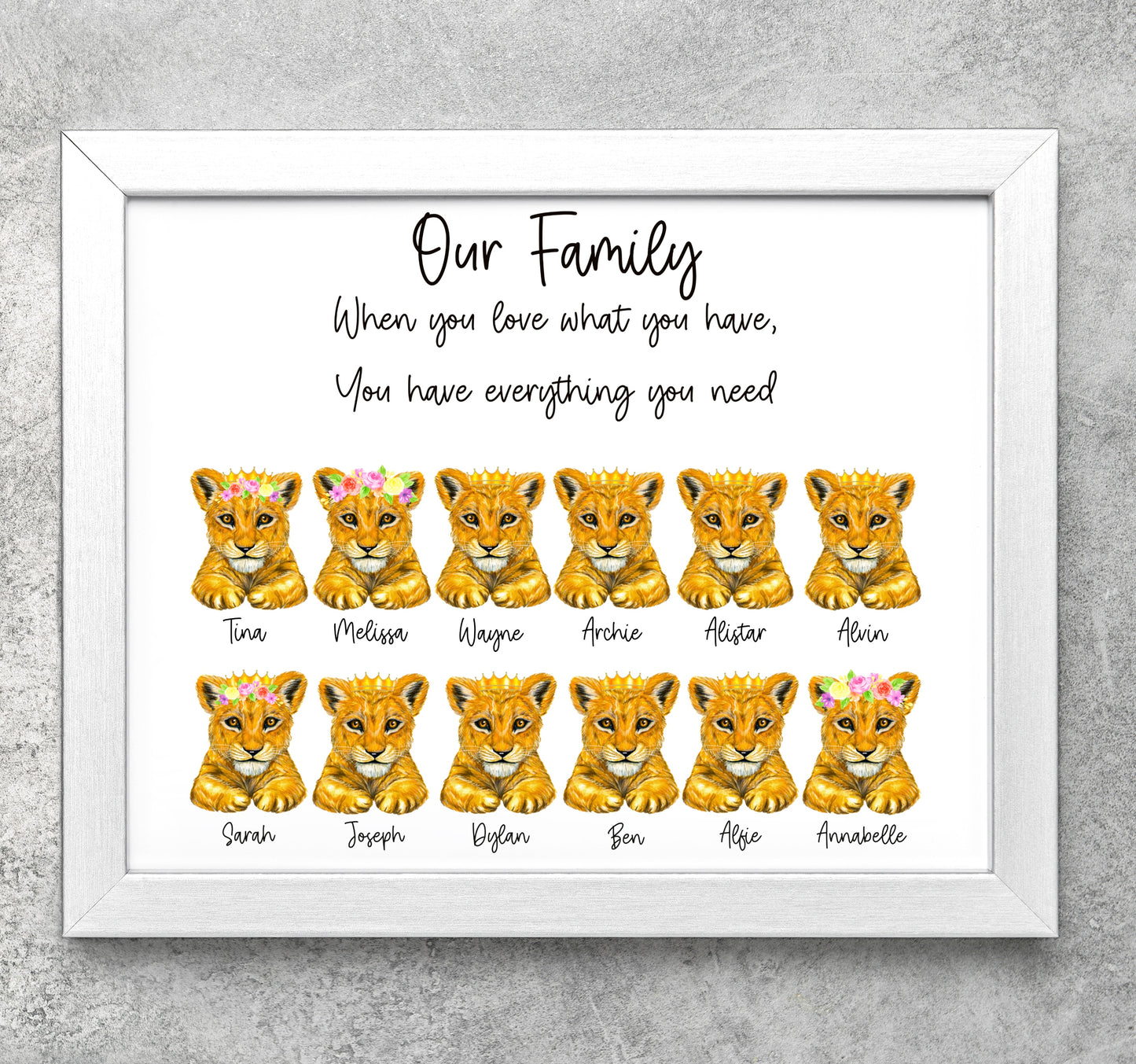 Lion family print