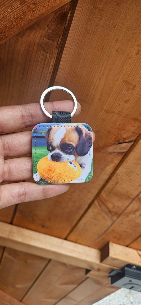 Square picture keyring